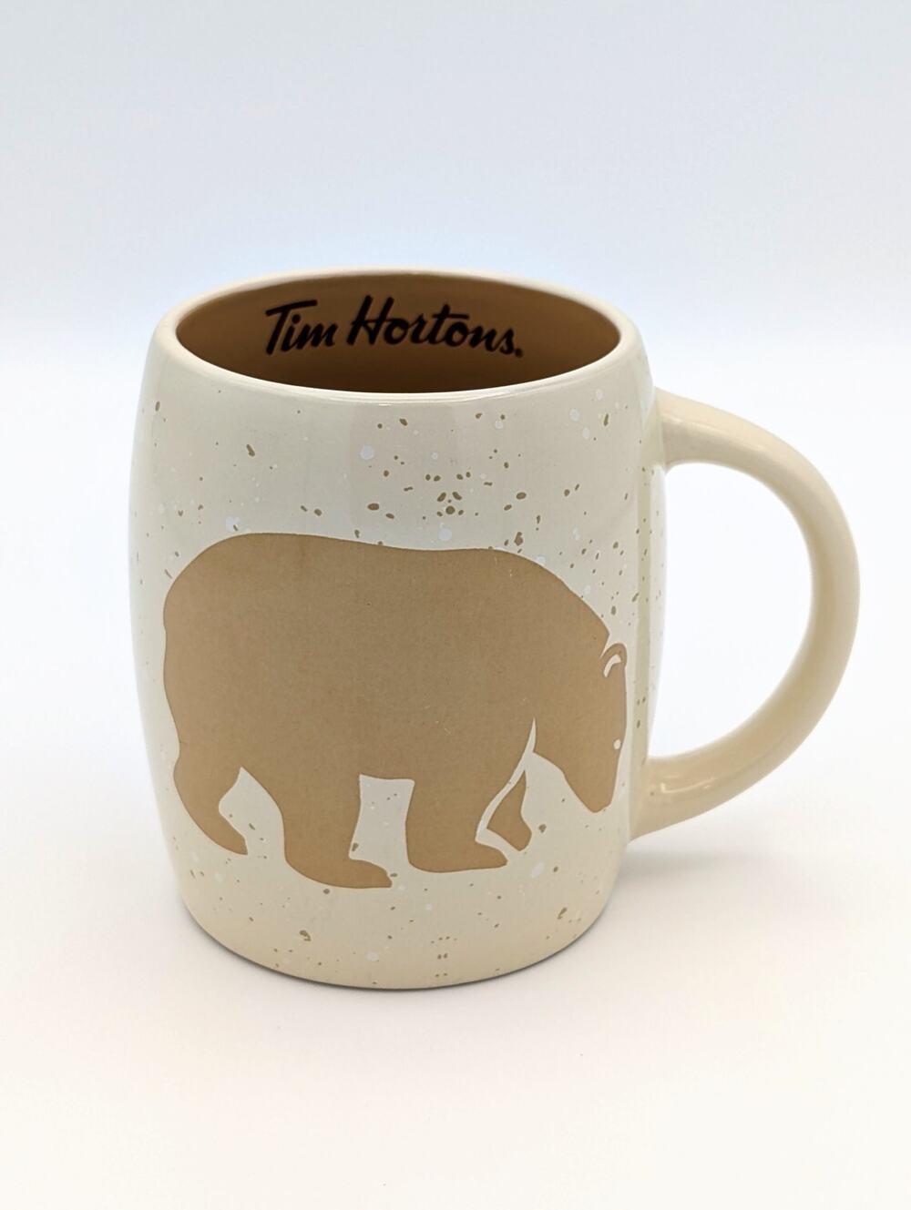 Tim Hortons 2016 Limited Edition Bear Mug #016 Cream Speckled Canadian Wildlife